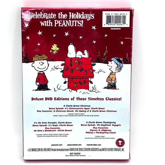 Peanuts Deluxe Holiday Collection Remastered Classics 3-DVD Set Christmas Snoopy - Picture 2 of 14